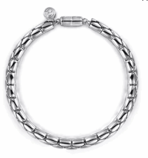 tubular design sterling silver bracelet men's
