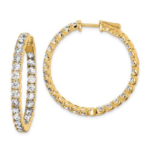 yellow tone cz inside/outside hoops