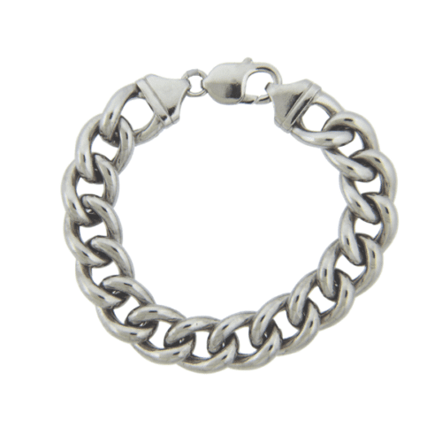 cuban link bracelet in sterling silver