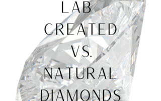 Title Card of Article titled "Lab created versus natural diamonds."