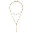 wrap around and tie yellow gold necklace with pearls on end