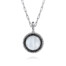 round disc pendant with mother of pearl and black spinel