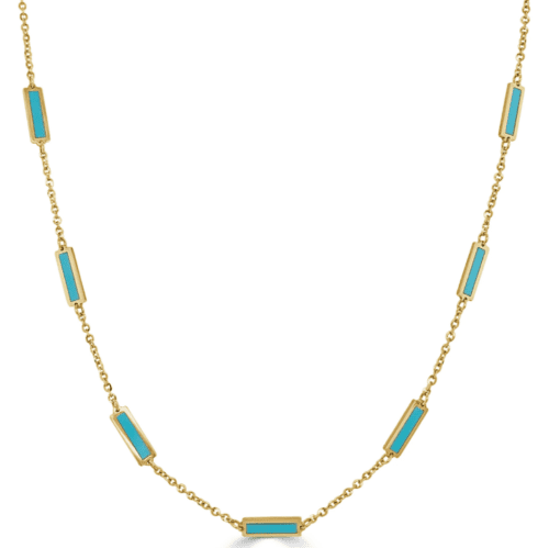 turquoise bar stations on yellow gold