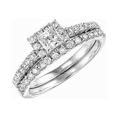 Diamond Engagement Ring and Wedding Band-Diamonds