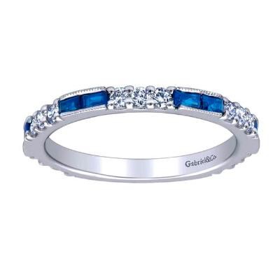 Gabriel & Co. Blue Sapphire & Diamond Band-Diamonds