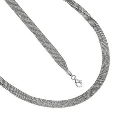 Sterling Silver 20 Inch 10 Strand Braided Herringbone Link Necklace - AG139  | JTV.com