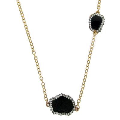Black Onyx Swarovski Crystal Necklace Brooks Diamonds