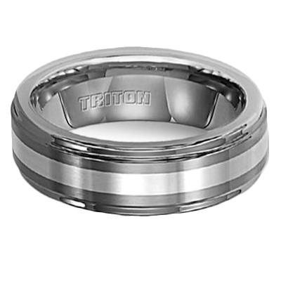Tungsten Sterling Silver Wedding Band Brooks Diamonds