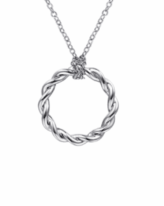 twisted sterling silver circle necklace on chain